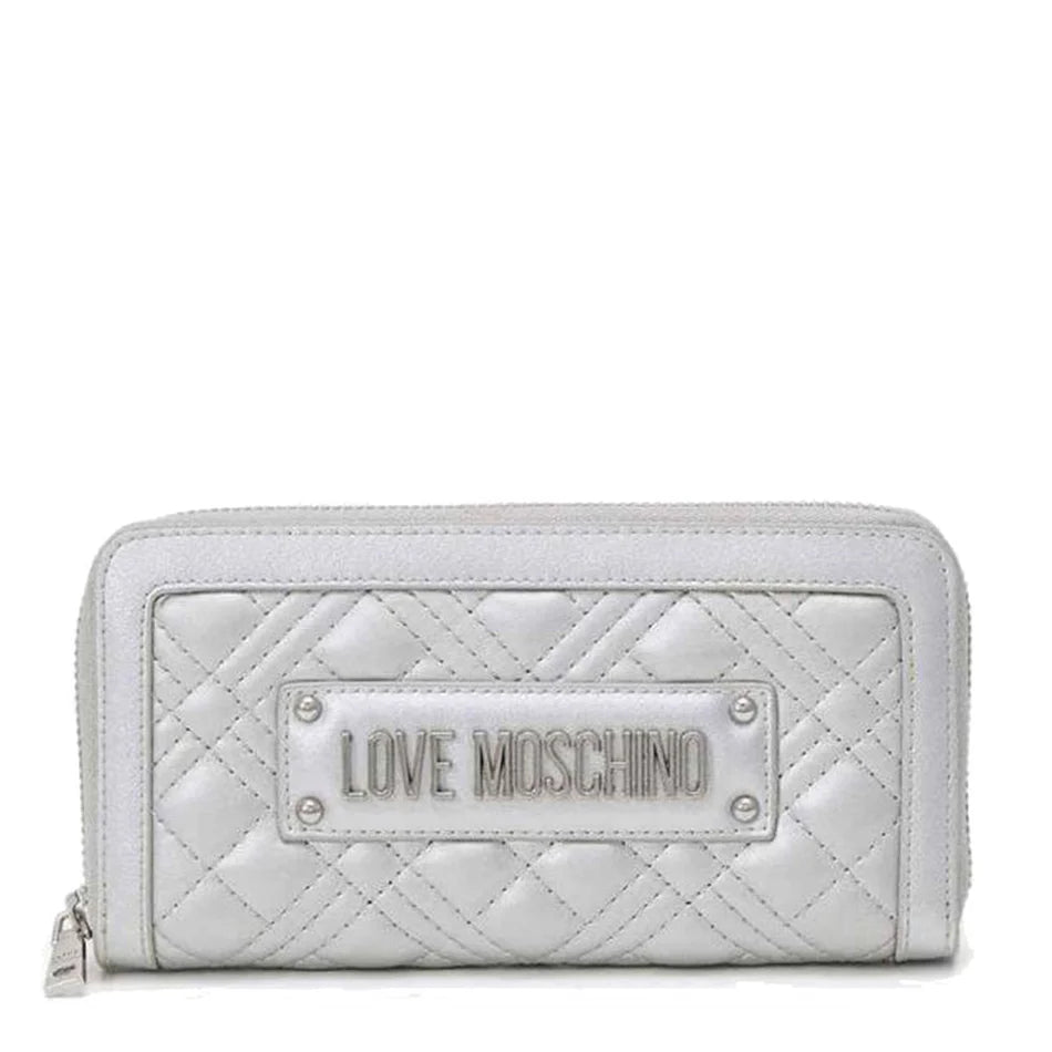 Portafoglio con zip LOVE MOSCHINO argento