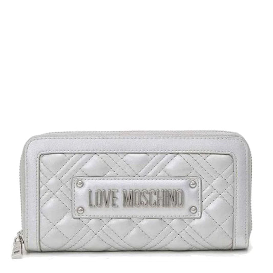 Portafoglio  con zip LOVE MOSCHINO argento